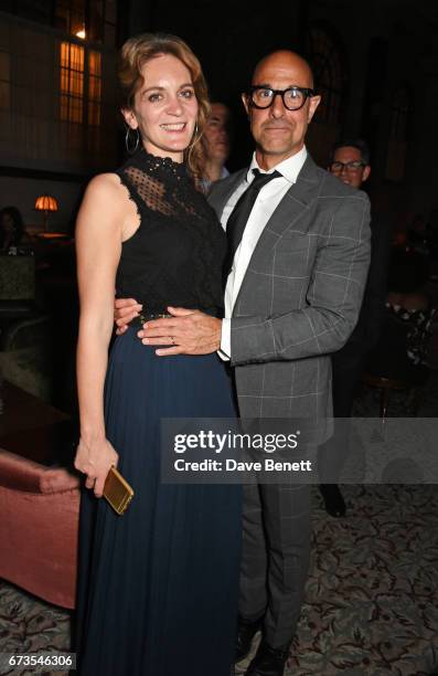 Felicity Blunt and Stanley Tucci attend the launch of The Ned, London on April 26, 2017 in London, England.