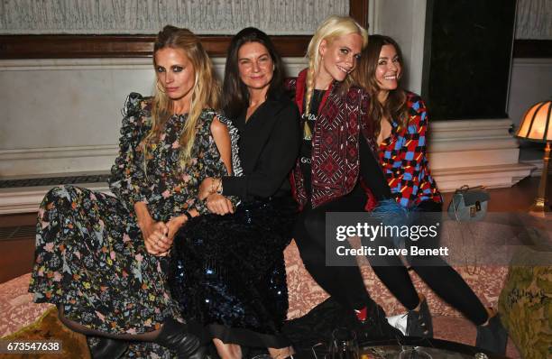 Laura Bailey, Natalie Massenet, Poppy Delevingne and Sara Macdonald attend the launch of The Ned, London on April 26, 2017 in London, England.