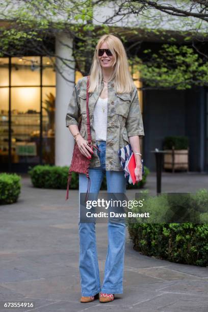 Claudia Schiffer wears Fay on April 25, 2017 in London, England.