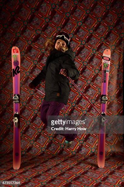 Freeskier Maggie Voisin poses for a portrait during the Team USA PyeongChang 2018 Winter Olympics portraits on April 26, 2017 in West Hollywood,...