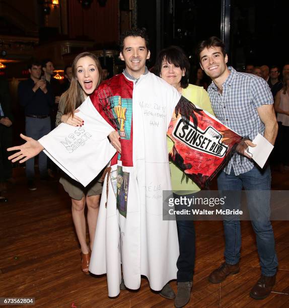 Laura Osnes, Kevin Worley, Beth Leavel and Corey Cott attend the Actors' Equity Broadway opening night Gypsy Robe Ceremony honoring Kevin Worley from...