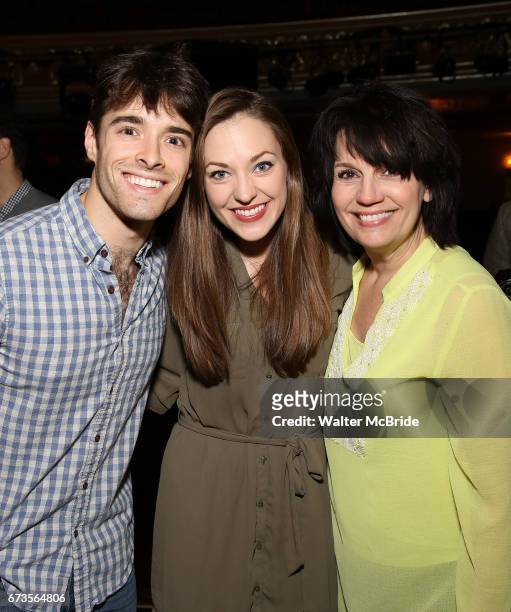 Corey Cott, Laura Osnes and Beth Leavel attend the Actors' Equity Broadway opening night Gypsy Robe Ceremony honoring Kevin Worley from 'Bandstand'...