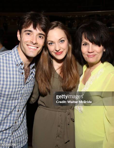 Corey Cott, Laura Osnes and Beth Leavel attend the Actors' Equity Broadway opening night Gypsy Robe Ceremony honoring Kevin Worley from 'Bandstand'...