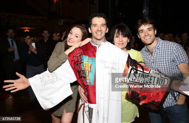 Laura Osnes, Kevin Worley, Beth Leavel and Corey Cott attend the Actors' Equity Broadway opening night Gypsy Robe Ceremony honoring Kevin Worley from...