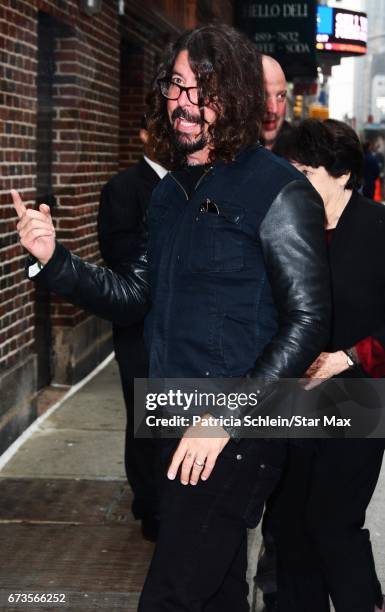 Musician Dave Grohl is seen on April 26, 2017 in New York City.