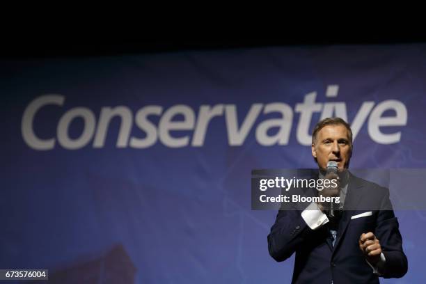 Maxime Bernier, Member of Parliament and Conservative Party leader candidate, speaks during the final Conservative Party of Canada leadership debate...
