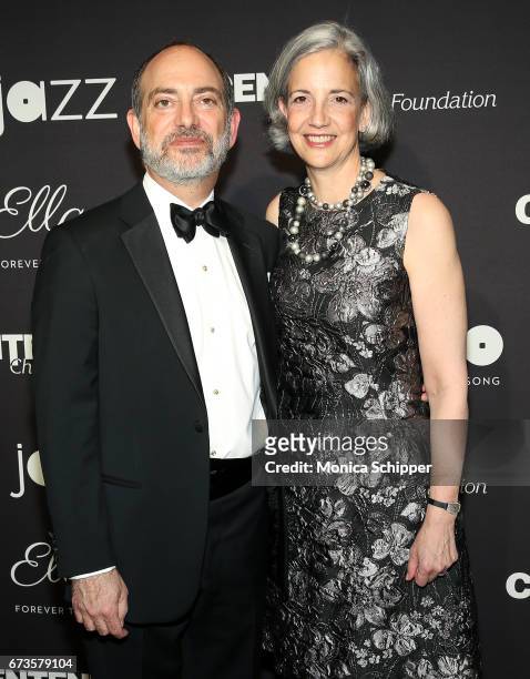 Michael Fricklas and Donna Astion attend the 2017 Jazz At Lincoln Center Gala: Ella At 100: Forever The First Lady of Song at Frederick P. Rose Hall,...