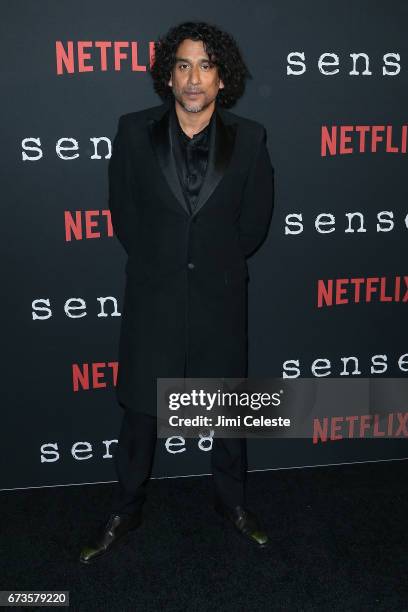 Naveen Andrews attend the Season 2 Premiere of Netflix's "Sense8" at AMC Lincoln Square Theater on April 26, 2017 in New York City.