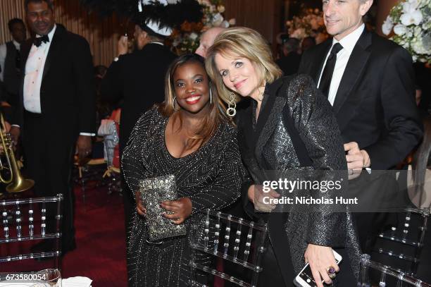 Camille Thurman and Renee Fleming attend the Jazz at Lincoln Center 2017 Gala "Ella at 100: Forever the First Lady of Song" on April 26, 2017 in New...