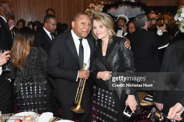 Wynton Marsalis and Renee Fleming attend the Jazz at Lincoln Center 2017 Gala "Ella at 100: Forever the First Lady of Song" on April 26, 2017 in New...