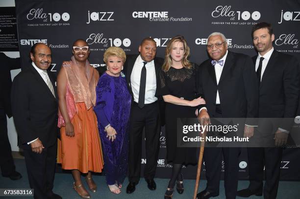 Benny Golson, Cecile McLorin Salvant, Marilyn Maye, Wynton Marsalis, Diana Krall, Ellis Marsalis and Harry Connick Jr. Attend the Jazz at Lincoln...