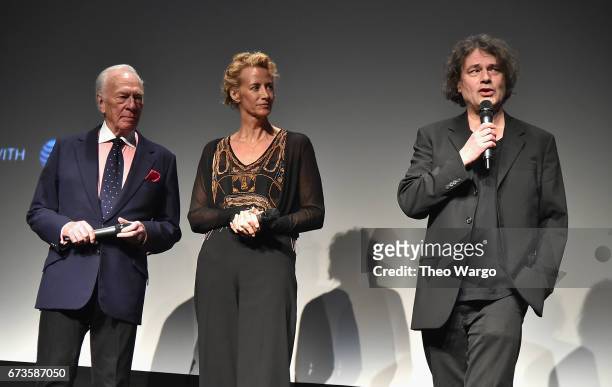 Christopher Plummer, Janet McTeer and Director David Leveaux speak onstage at the "The Exception" Premiere - 2017 Tribeca Film Festival at the BMCC...
