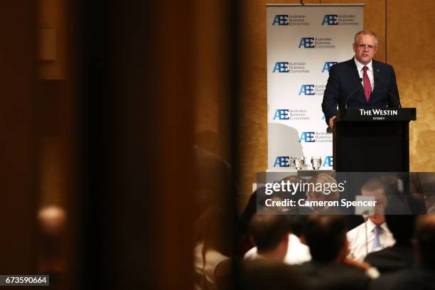 Treasurer Scott Morrison speaks to the Australian Business Economists forum at Westin Hotel on April 27, 2017 in Sydney, Australia. The treasurer...