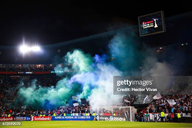 Fans of Pachuca cheer for their team during the Final second leg match between Pachuca and Tigres UANL as part of the CONCACAF Champions League...