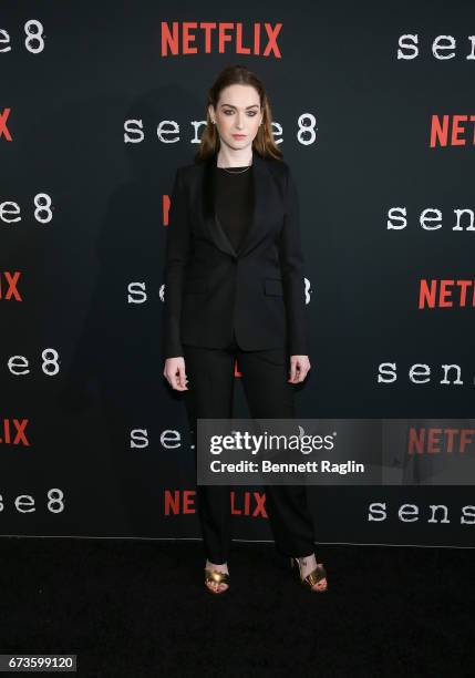 Actress Jamie Clayton attends the "Sense8" New York premiere at AMC Lincoln Square Theater on April 26, 2017 in New York City.