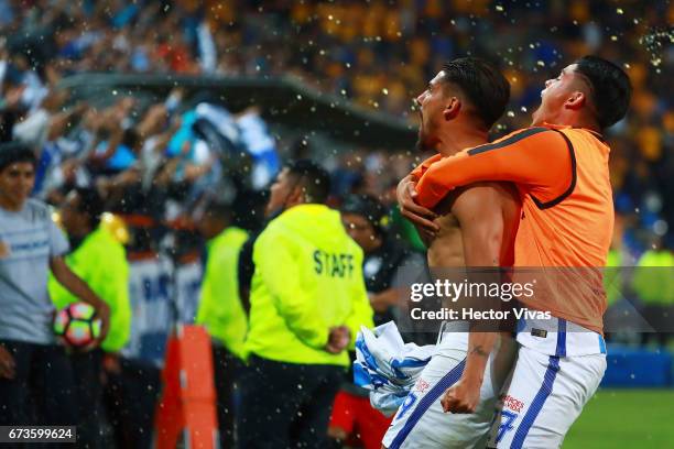 Franco Jara of Pachuca celebrates after scoring the first goal of his team during the Final second leg match between Pachuca and Tigres UANL as part...