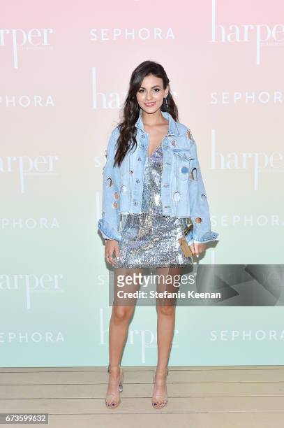 Victoria Justice attends harper x Harper's BAZAAR May Issue Event Hosted by The Stallone Sisters and Amanda Weiner Alagem at Mama Shelter Hollywood...