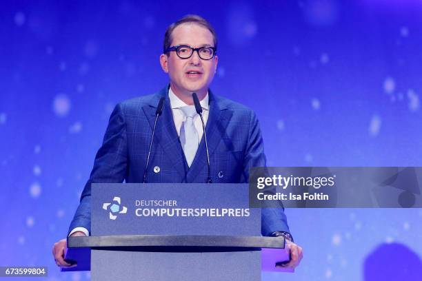 Alexander Dobrindt during the German Computer Games Award 2017 at WECC on April 26, 2017 in Berlin, Germany.