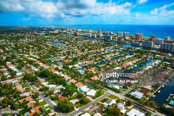 pompano beach florida luftbild - verwaltungsbezirk broward county stock-fotos und bilder