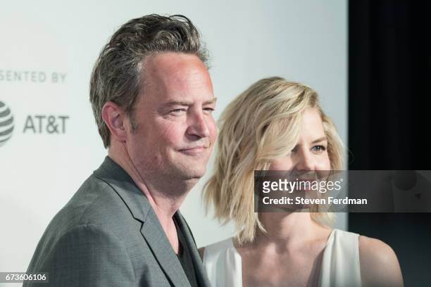 Matthew Perry and Jennifer Morrison attend "The Circle" premiere during the 2017 Tribeca Film Festival at BMCC Tribeca PAC on April 26, 2017 in New...