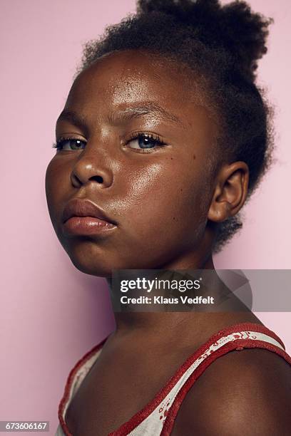 Portrait of cool young sports girl sweating