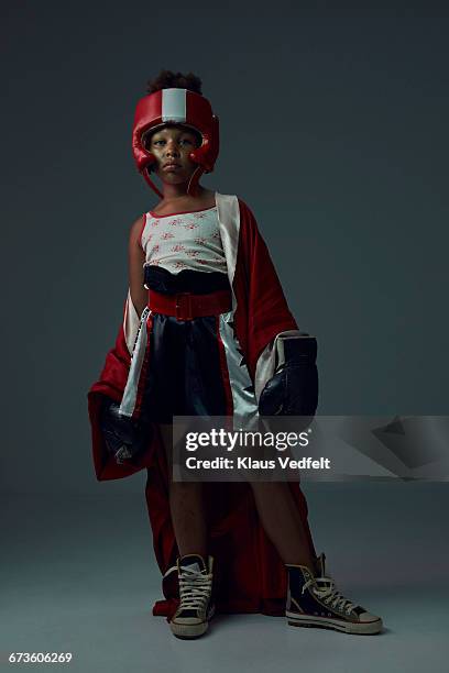 Portrait of cool young female boxer