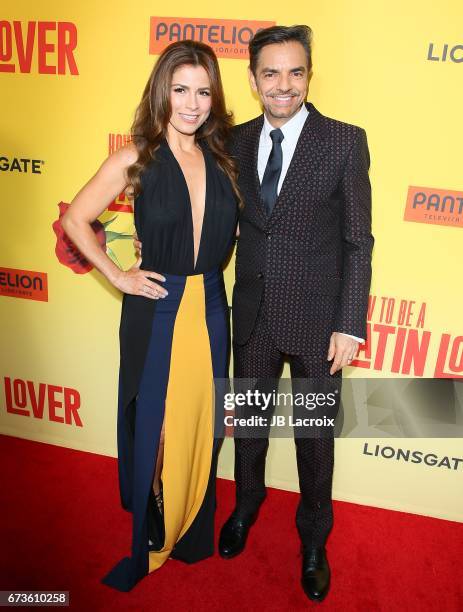 Alessandra Rosaldo and Eugenio Derbez attend the premiere of Pantelion Films' 'How To Be A Latin Lover' attends on April 26, 2017 in Hollywood,...