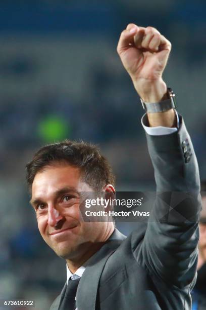 Diego Alonso coach of Pachuca celebrates after winning the Final second leg match between Pachuca and Tigres UANL as part of the CONCACAF Champions...