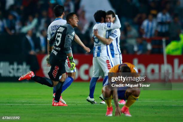 Players of Pachuca celebrate after winning the Final second leg match between Pachuca and Tigres UANL as part of the CONCACAF Champions League...