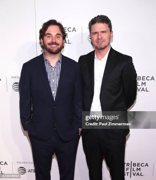 James Ponsoldt and Dave Eggers attend the 2017 Tribeca Film Festival - "The Circle" at BMCC Tribeca PAC on April 26, 2017 in New York City.