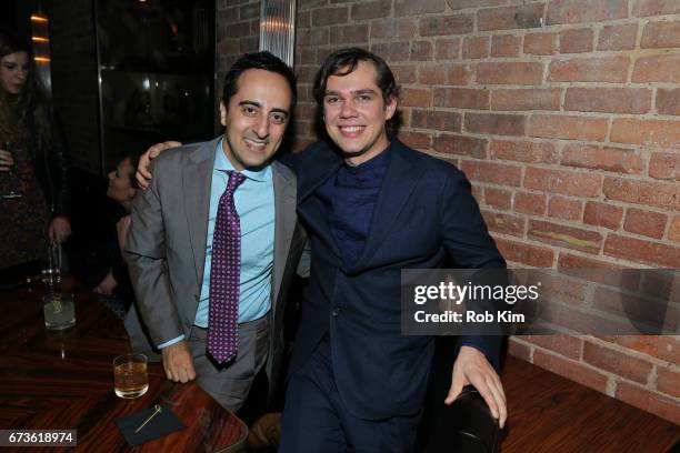 Amir Talai and Ellar Coltrane attend the afterparty for 'The Circle' during the 2017 Tribeca Film Festival at American Cut Tribeca on April 26, 2017...