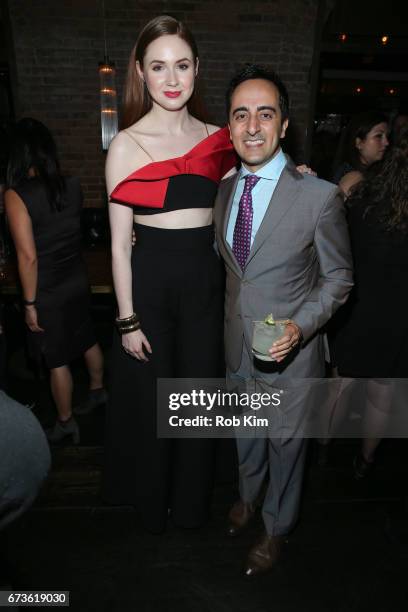 Karen Gillan and Amir Talai attend the afterparty for 'The Circle' during the 2017 Tribeca Film Festival at American Cut Tribeca on April 26, 2017 in...