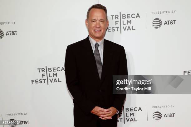 Tom Hanks attends the premiere of "The Circle" during the 2017 Tribeca Film Festival at Borough of Manhattan Community College on April 26, 2017 in...
