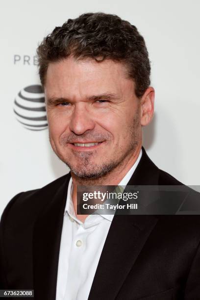 Dave Eggers attends the premiere of "The Circle" during the 2017 Tribeca Film Festival at Borough of Manhattan Community College on April 26, 2017 in...