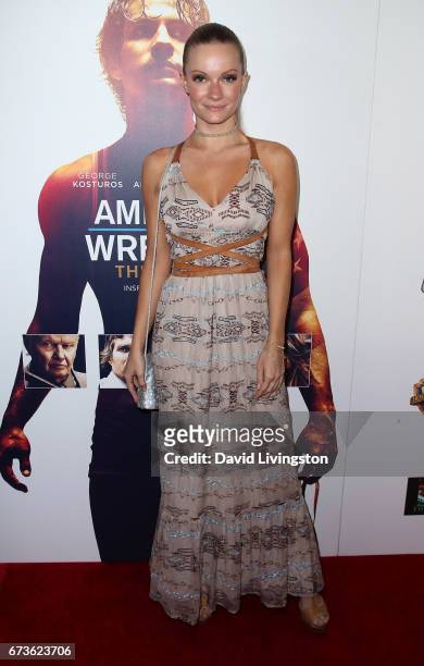 Actress Caitlin O'Connor attends the premiere of Warner Bros. Home Entertainment's "American Wrestler: The Wizard" at Regal LA Live Stadium 14 on...