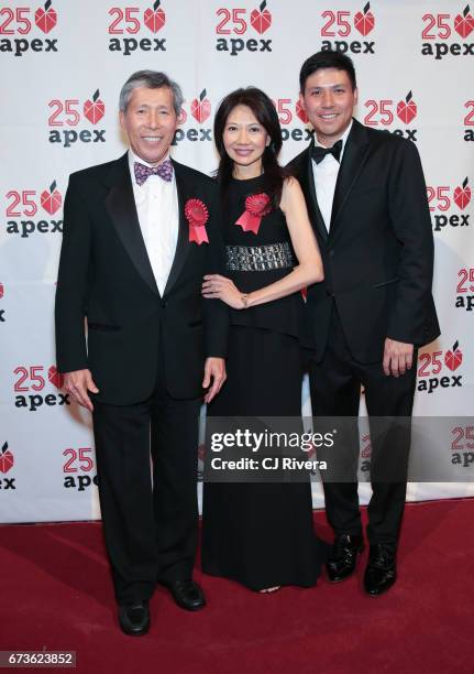 Alexander Chu, Irene Chu, and Jonathan attend the Apex for Youth's 2017 Inspiration Awards gala at Cipriani Wall Street on April 26, 2017 in New York...