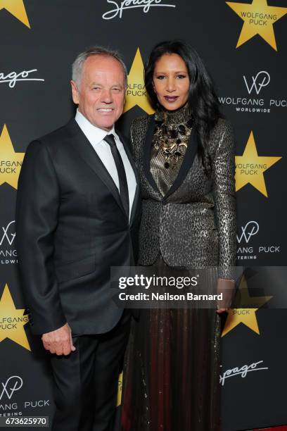 Wolfgang Puck and Gelila Assefa attend the celebratory party in honor of Wolfgang Puck receiving a star on The Hollywood Walk Of Fame hosted by...