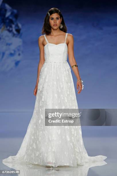 Model walks the runway at Inmaculada Garcia show during Barcelona Bridal Fashion Week 2017 on April 26, 2017 in Barcelona, Spain.