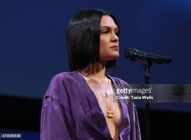 Singer-songwriter Jessie J performs onstage at We Day California 2017 Cocktail Reception at NeueHouse Hollywood on April 26, 2017 in Los Angeles,...