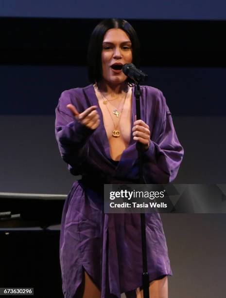 Singer-songwriter Jessie J performs onstage at We Day California 2017 Cocktail Reception at NeueHouse Hollywood on April 26, 2017 in Los Angeles,...