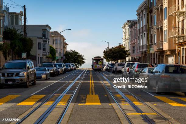 usa, california, san francisco, cable car - cable car stock pictures, royalty-free photos & images