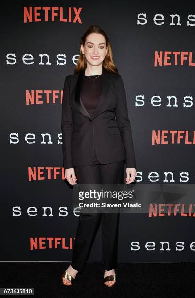 Actor Jamie Clayton attends "Sense8" New York Premiere at AMC Lincoln Square Theater on April 26, 2017 in New York City.