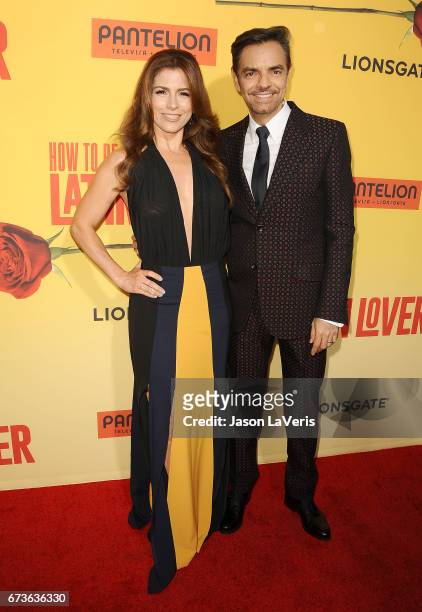 Actress Alessandra Rosaldo and actor Eugenio Derbez attend the premiere of "How to Be a Latin Lover" at ArcLight Cinemas Cinerama Dome on April 26,...