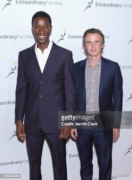 Jermel Nakia and Sam Trammell attend the 2nd Annual Extraordinary Families Awards Gala at The Beverly Hilton Hotel on April 26, 2017 in Beverly...
