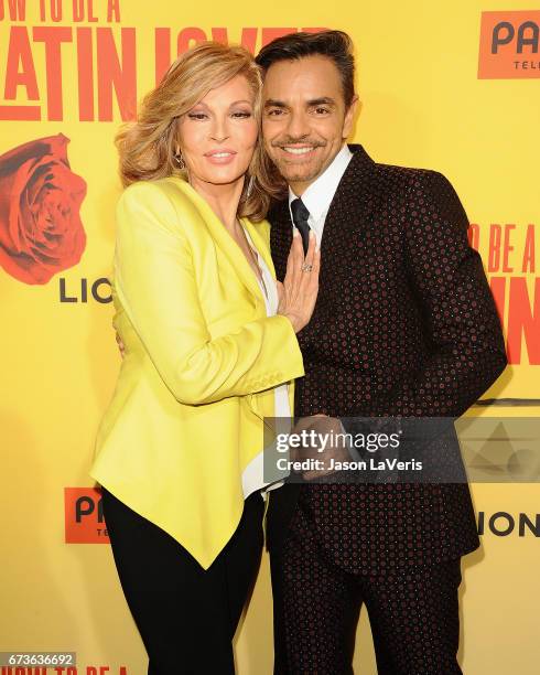 Actress Raquel Welch and actor Eugenio Derbez attend the premiere of "How to Be a Latin Lover" at ArcLight Cinemas Cinerama Dome on April 26, 2017 in...