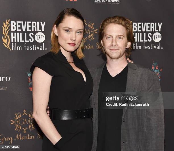 Actor/producer Seth Green and actress Clare Grant attend the 17th Annual Beverly Hills Film Festival Opening Night at TCL Chinese 6 Theatres on April...