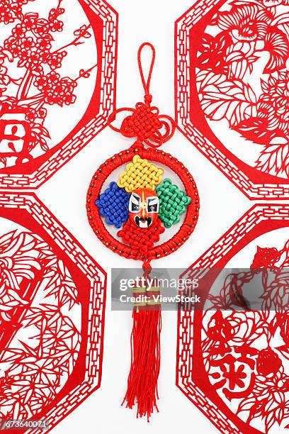 paper-cut - peking opera stock illustrations