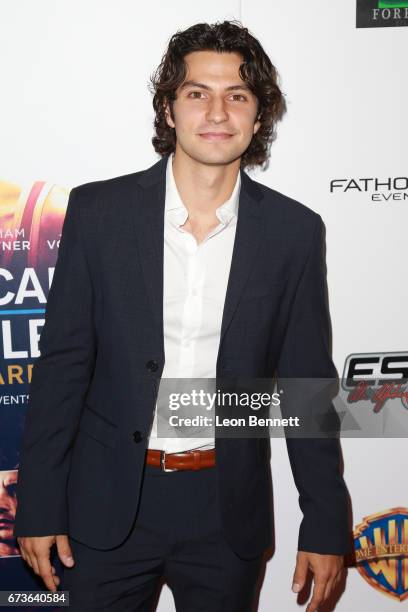 Actor George Kosturos attends the Premiere Of Warner Bros. Home Entertainment's "American Wrestler: The Wizard" at Regal LA Live Stadium 14 on April...