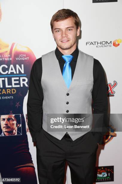 Actor Shane attends the Premiere Of Warner Bros. Home Entertainment's "American Wrestler: The Wizard" at Regal LA Live Stadium 14 on April 26, 2017...