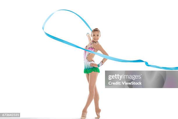 Gymnast Ribbon Routine Ribbon Routine Rhythmic Gymnastics Photos and Premium High Res Pictures ...